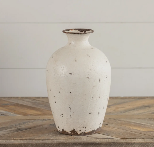 Cream Metal Vase