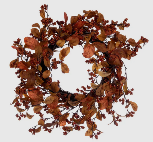 Fall Leaves and Berry Wreath