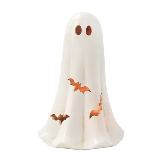 Resin Ghost With Bat Cutouts - Lights Up