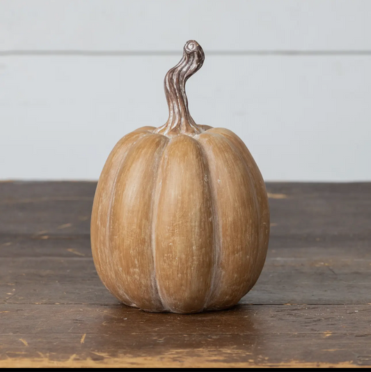 Tan Resin Pumpkin