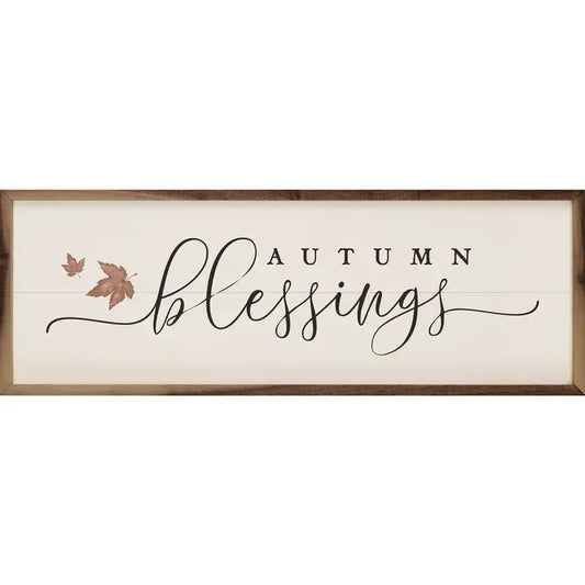 Autumn Blessings Leaves - White