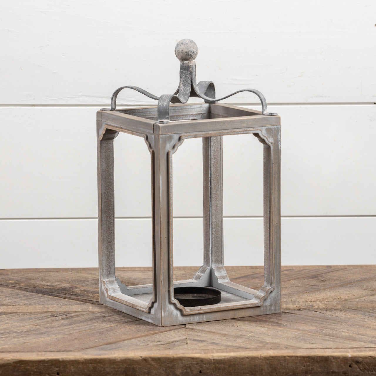 Gray Galvanized Lantern